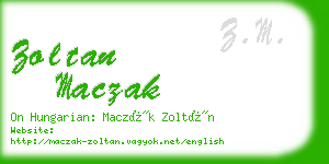 zoltan maczak business card